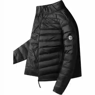 鸭鸭 纯色立领拉链休闲薄款羽绒服 男款