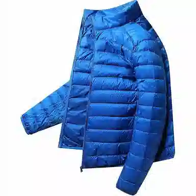 鸭鸭 纯色立领拉链休闲薄款羽绒服 男款