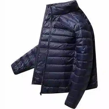 鸭鸭 纯色立领拉链休闲薄款羽绒服 男款