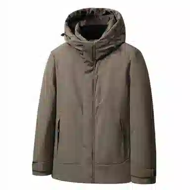 鸭鸭 纯色宽松休闲连帽羽绒服 男款