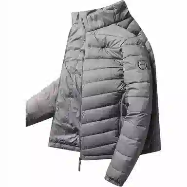 鸭鸭 纯色立领拉链休闲薄款羽绒服 男款