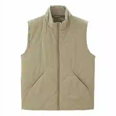 佐丹奴 菱形格纹立领梭织马甲棉服 男