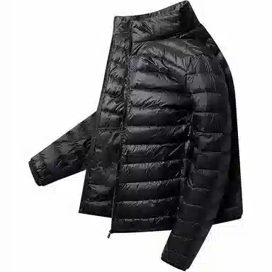 鸭鸭 纯色立领拉链休闲薄款羽绒服 男款