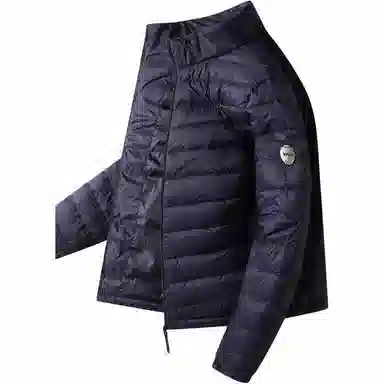 鸭鸭 纯色立领拉链休闲薄款羽绒服 男款