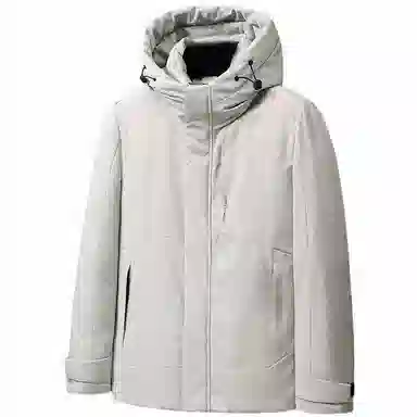 鸭鸭 纯色宽松休闲连帽羽绒服 男款