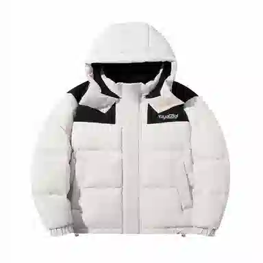 鸭鸭 经典暖冬系列 简约字母印花设计感青少年基础款插色学生党好物户外通勤防风保暖抗皱宽松休闲百搭连帽羽绒服 男女同款