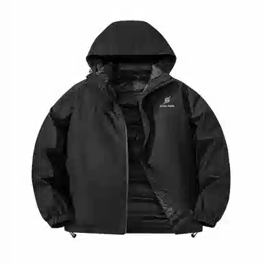 鸭鸭 经典暖冬系列 简约字母印花设计感学生党好物纯色户外通勤防风保暖抗皱宽松休闲百搭拉链连帽羽绒服 男女同款