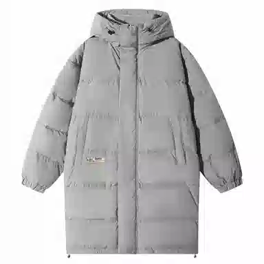 快鱼 东北极寒户外美式复古简约纯色基础款动物热熔标休闲时尚保暖加厚百搭宽松面包服连帽羽绒服 男女同款 黑色