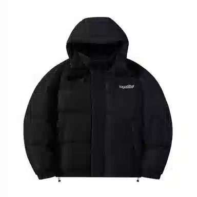 鸭鸭 经典暖冬系列 简约字母印花设计感青少年基础款插色学生党好物户外通勤防风保暖抗皱宽松休闲百搭连帽羽绒服 男女同款