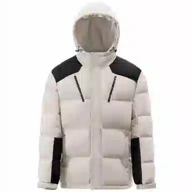 CAMEL Warm Fleece Colorblock Puffer Jacket