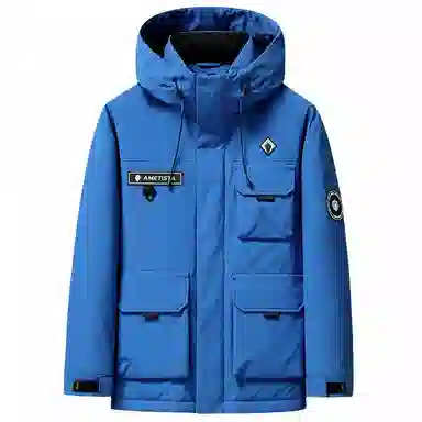 鸭鸭 石墨烯蓄热时尚韩版休闲百搭短款连帽山系户外运动多口袋防寒保暖工装羽绒服 男女同款