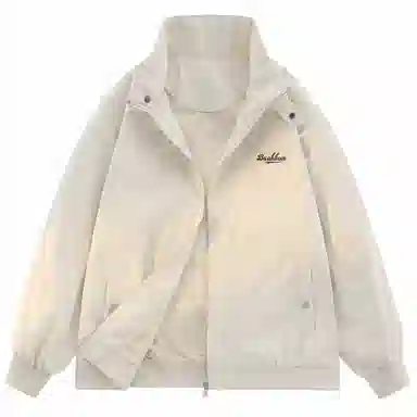 大卫贝肯 美式字母基础款工装教练户外通勤立领百搭舒适时尚长袖夹克外套 男女同款 黑色