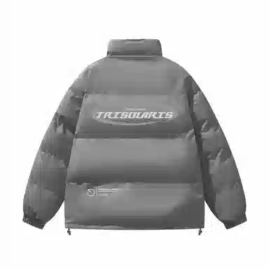 三体 文明系列 宽松保暖百搭纯色简约基础款字母印花防风防水防寒加厚美式复古立领开衫潮牌柔软舒适面包服棉服 男女同款