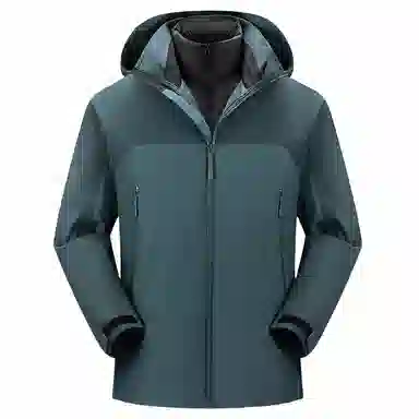 鸭鸭 薄款鹅绒三合一简约韩版休闲短款连帽冬装外套户外运动防风防水保暖冲锋羽绒服 男女同款