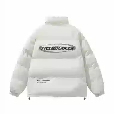 三体 文明系列 宽松保暖百搭纯色简约基础款字母印花防风防水防寒加厚美式复古立领开衫潮牌柔软舒适面包服棉服 男女同款