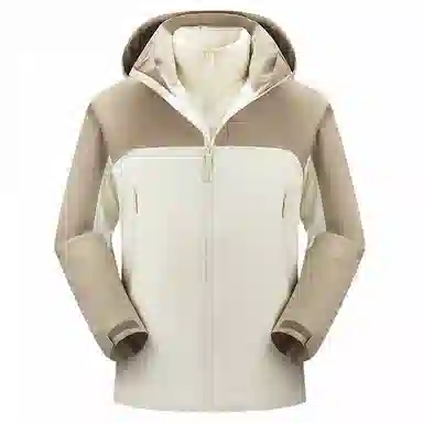 鸭鸭 薄款鹅绒三合一简约韩版休闲短款连帽冬装外套户外运动防风防水保暖冲锋羽绒服 男女同款