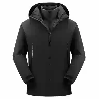 鸭鸭 薄款鹅绒三合一简约韩版休闲短款连帽冬装外套户外运动防风防水保暖冲锋羽绒服 男女同款