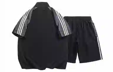 王者荣耀 鲁班七号 反光银标速干拼接立领上衣短袖五分短裤轻薄透气宽松潮牌凉感舒适百搭户外休闲运动套装 男女同款