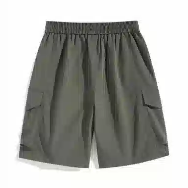 海尔斯 美式高街舒适时尚简约纯色速干宽松潮流百搭系带薄款休闲短裤 男款