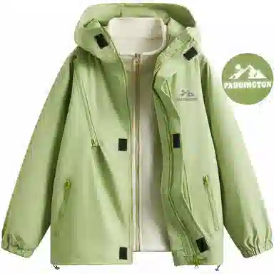 帕丁顿熊 复古高街废土机能风连帽三合一可拆卸内胆防风冲锋夹克外套 男女同款