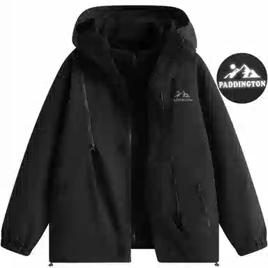 帕丁顿熊 复古高街废土机能风连帽三合一可拆卸内胆防风冲锋夹克外套 男女同款