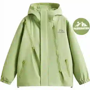 帕丁顿熊 复古高街废土机能风连帽三合一可拆卸内胆防风冲锋夹克外套 男女同款