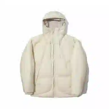 中国李宁 功夫系列 纯色宽松短款连帽长袖羽绒服 男款 燕麦灰