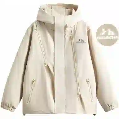 帕丁顿熊 复古高街废土机能风连帽三合一可拆卸内胆防风冲锋夹克外套 男女同款