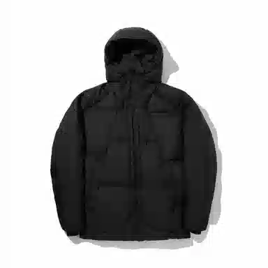 中国李宁 功夫系列 纯色宽松短款连帽长袖羽绒服 男款 黑色