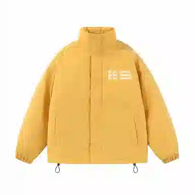 三体 不要回答红岸基地系列 简约基础款字母印花美式复古潮牌柔软舒适立领抽绳下摆宽松休闲加厚保暖字母长袖面包服棉服 男女同款