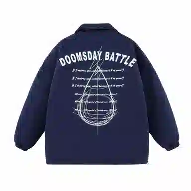 三体 水滴末日之战系列 基础款水滴字母印花美式复古休闲宽松户外机能风防风防水防寒加厚保暖潮牌教练棉服 男女同款