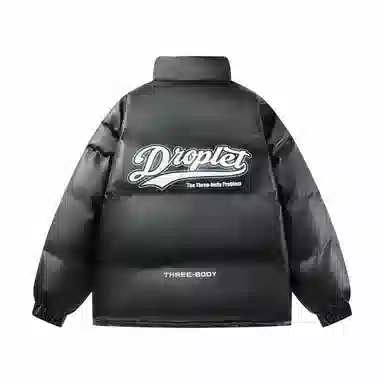 三体 水滴系列 保暖加厚防风防水防寒宽松基础款字母印花美式复古休闲户外机能风长袖面包服高街潮牌柔软舒适棉服 男女同款