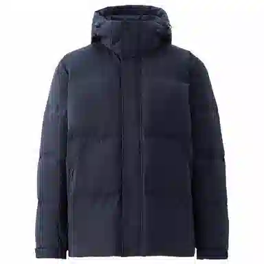 佐丹奴 拉链口袋连帽梭织羽绒服 男款