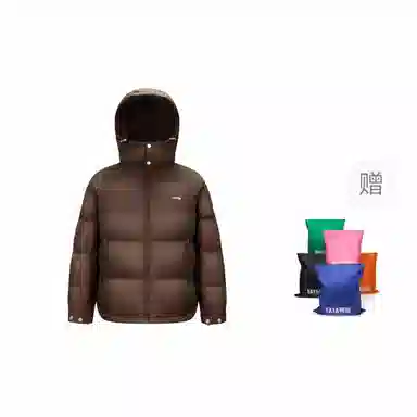 鸭鸭 加厚高蓬松舒适保暖短款面包羽绒服 男女同款 黑色