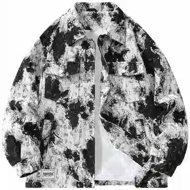 帕丁顿熊 多巴胺扎染小香风复古休闲宽松夹克外套 男女同款