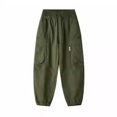 赞仕 宽松微锥复古束脚工装裤 男款