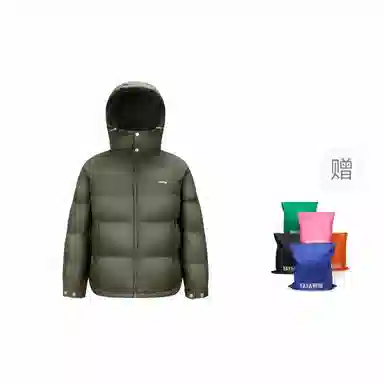 鸭鸭 加厚高蓬松舒适保暖短款面包羽绒服 男女同款 黑色