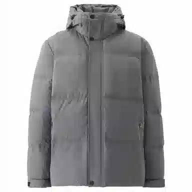 佐丹奴 拉链口袋连帽梭织羽绒服 男款