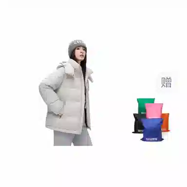 鸭鸭 加厚高蓬松舒适保暖短款面包羽绒服 男女同款 黑色