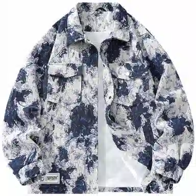 帕丁顿熊 多巴胺扎染小香风复古休闲宽松夹克外套 男女同款