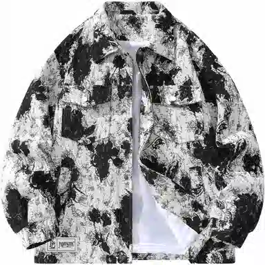 帕丁顿熊 多巴胺扎染小香风复古休闲宽松夹克外套 男女同款