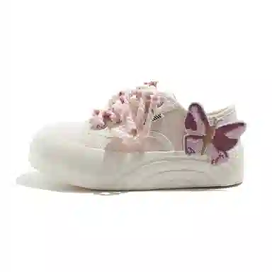 蝴蝶鞋带学院风甜美可爱舒适百搭潮流时尚 透气包裹性轻便 低帮 帆布鞋 女款