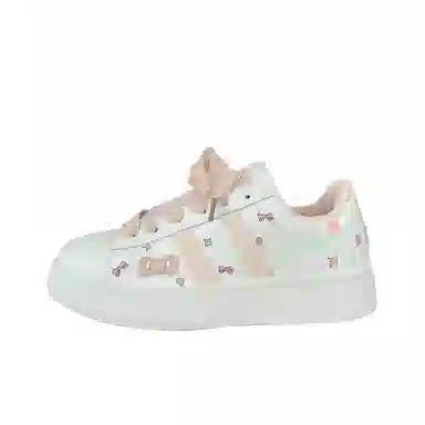 超纤皮 小众设计可爱蝴蝶结潮流时尚休闲百搭青春学院风 耐磨透气轻便 低帮 生活休闲鞋 女款