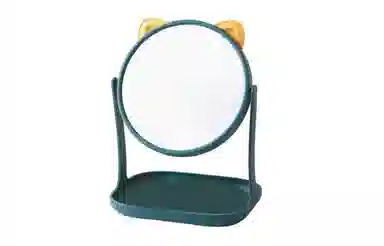 米甜兔 猫耳朵黄色化妆镜 便携