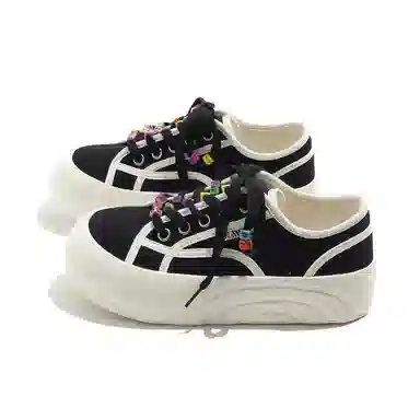 蝴蝶鞋带学院风甜美可爱舒适百搭潮流时尚 透气包裹性轻便 低帮 帆布鞋 女款