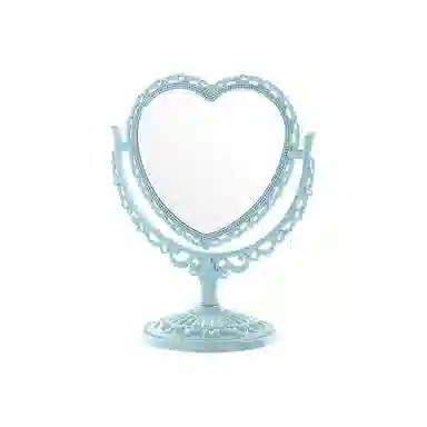 米甜兔 北欧心形米色化妆镜 便携