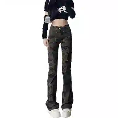 布客行 美式复古高街风多口袋舒适百搭长裤牛仔裤 男女同款