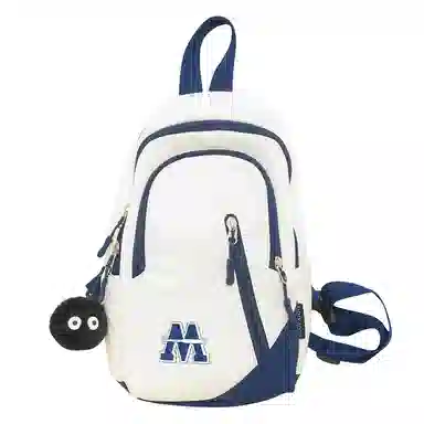 普乐威 时尚简约百搭运动学生个性潮流实用 尼龙 胸包 男女同款情侣款 白蓝红/白红色/黑色/蓝色