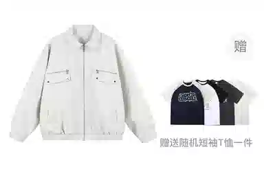 美式复古机车风宽松翻领夹克设计皮衣 男女同款