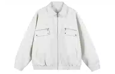 美式复古机车风宽松翻领夹克设计皮衣 男女同款